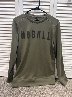 NOBULL Olive Green Logo Crewneck Sweater